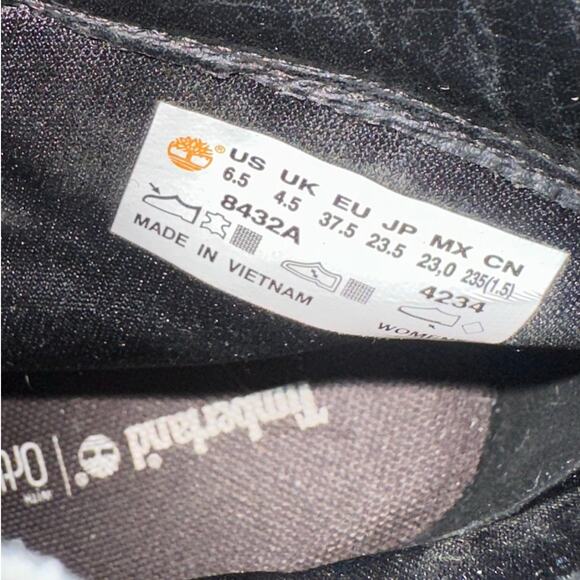 Timberland Heeled Boot Allington Black Leather 6" Lace-Up Rubber Sole - Picture 9 of 9